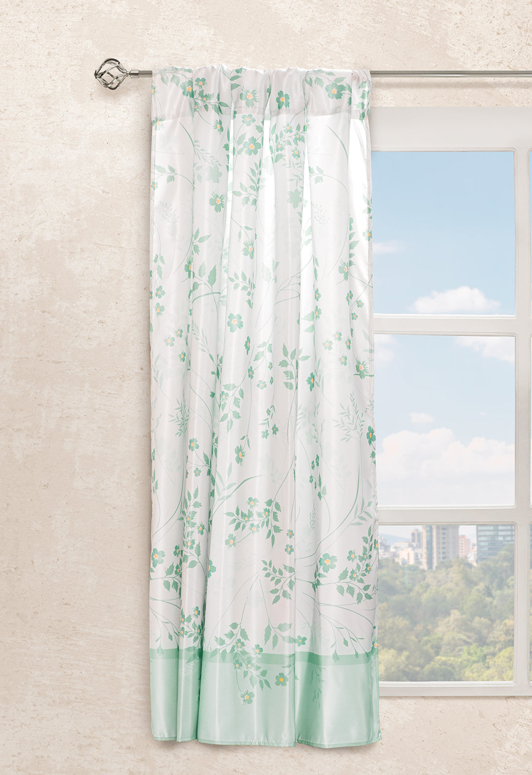 Juego de Cortinas Flora Menta